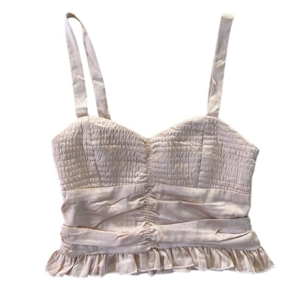 NWT Coquette Satin Corset Cami Balletcore Top M Blush Pink Feminine Romantic